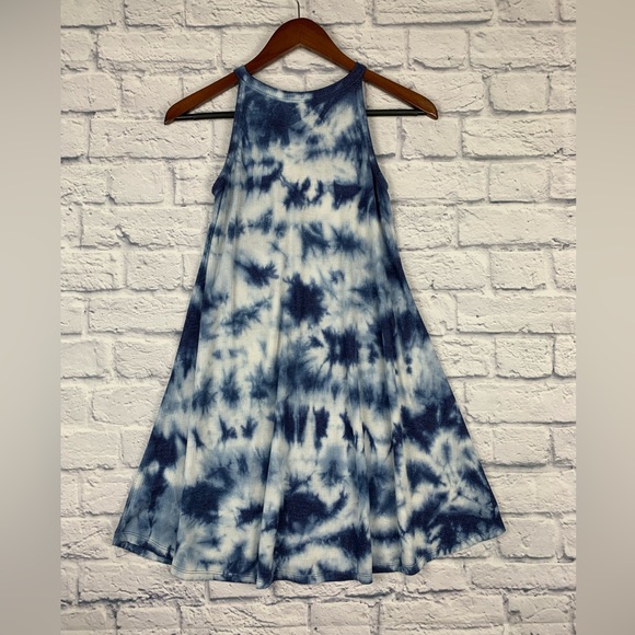 Arizona Jean Company Dresses & Skirts - Arizona Jean Co Blue White Tie Dye Swing Dress Boho Coastal Size Small Cover Up